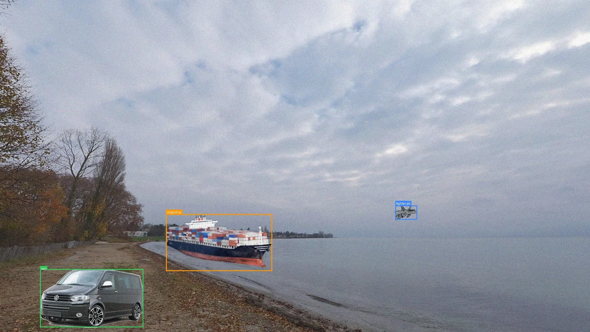 Annotated example of an image for object detection
